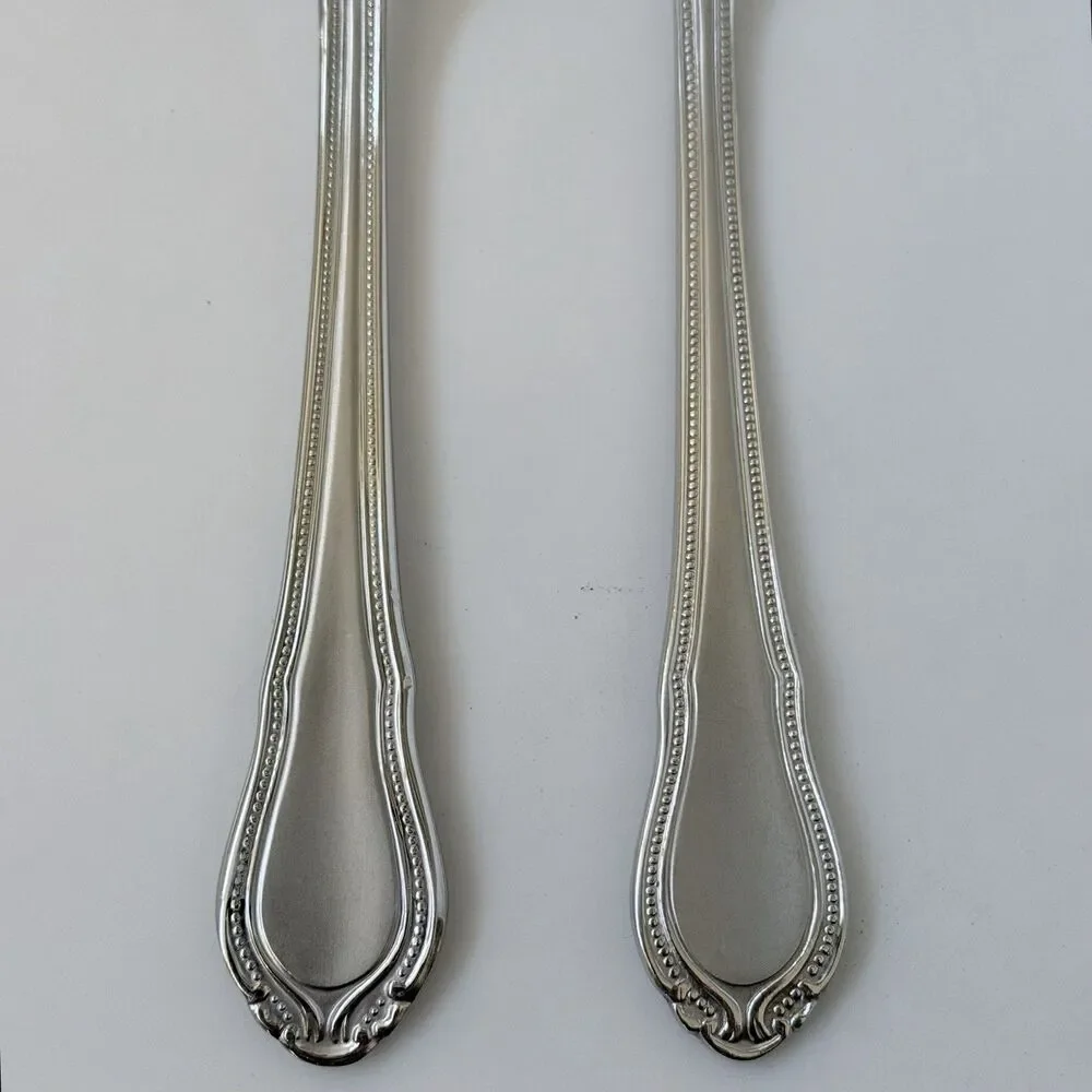 2pc Hampton Lauren Stainless Frosted Flat Handle Master Butter Knives 7” Korea